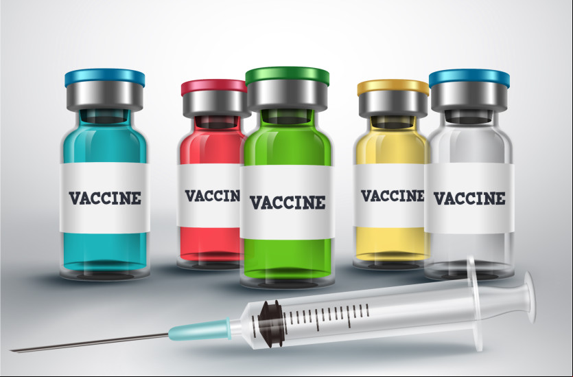 syringe and glass vial